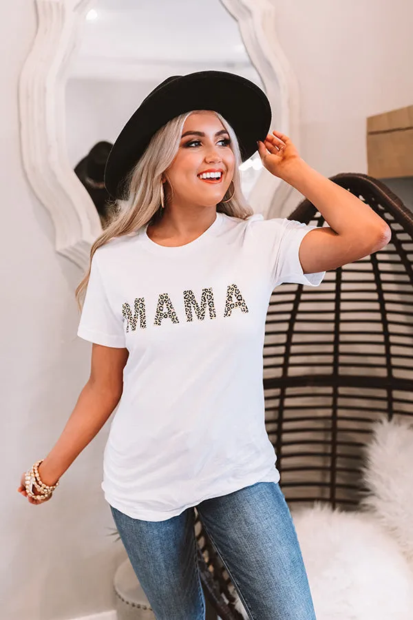 Mama Leopard Shift Tee In White