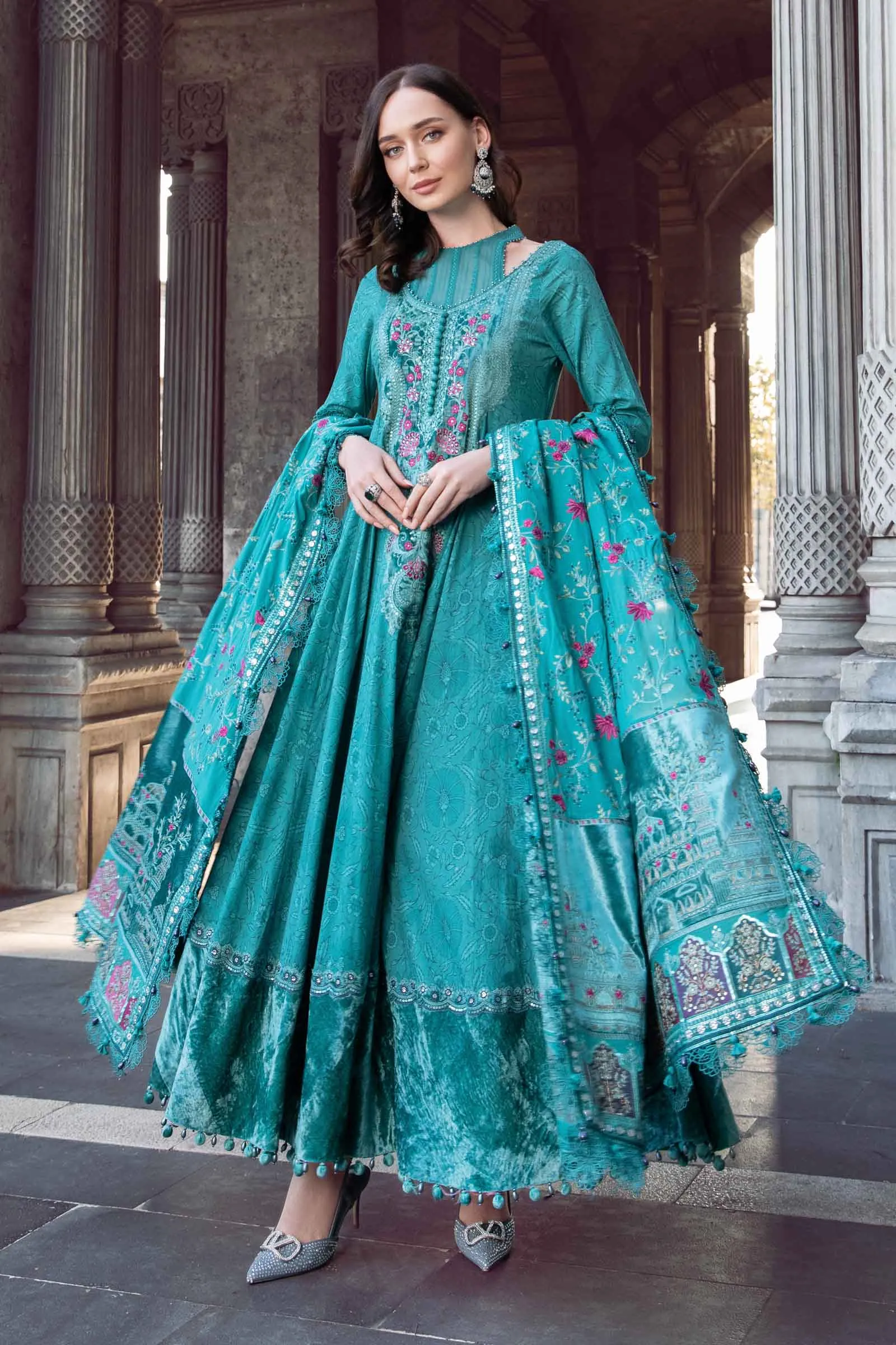 MARIA.B Linen Winter Collection – Teal DL-1105