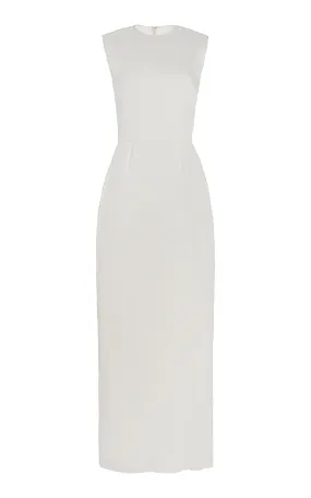 Maslow Sheer Maxi Dress with Slip in Ivory Silk Organza