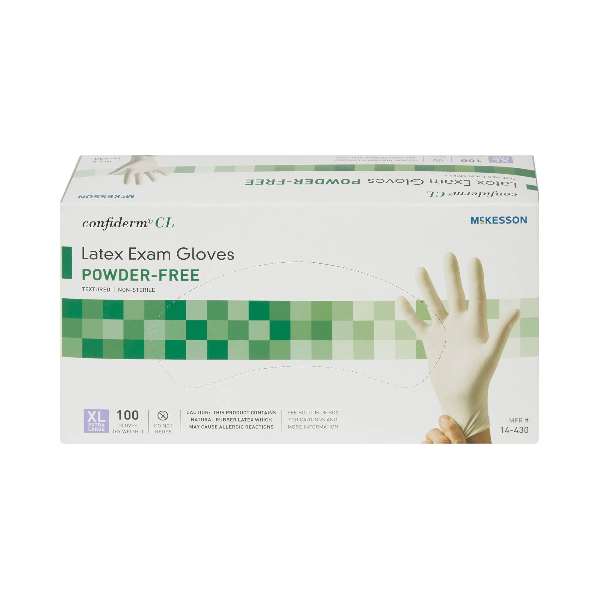 McKesson Confiderm® Latex Exam Glove, Extra Large, Ivory