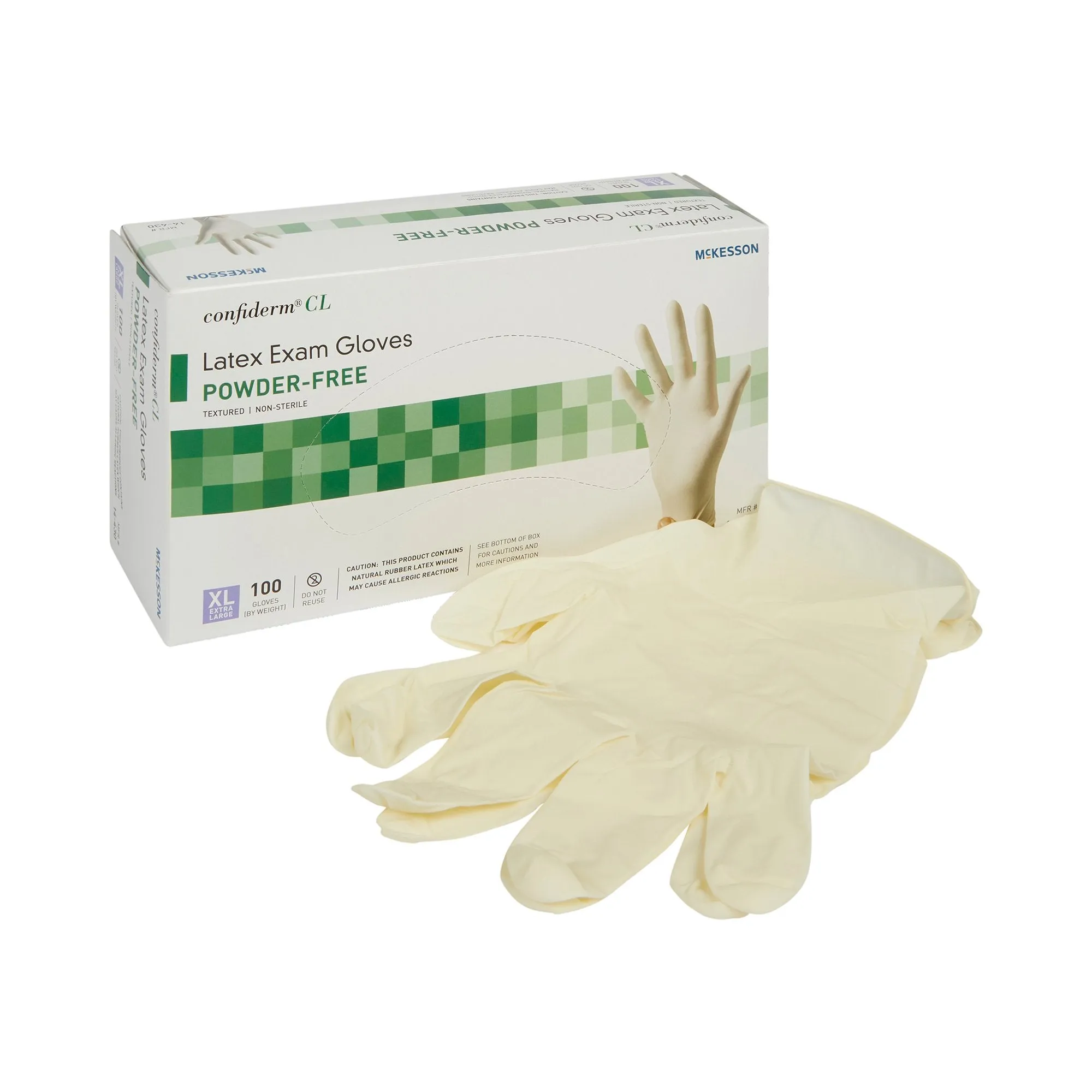 McKesson Confiderm® Latex Exam Glove, Extra Large, Ivory