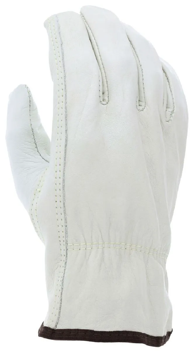 MCR Safety 32113 CV Grade Cow Grain, Leather Drivers Work Gloves, Beige, Box of 12 Pairs