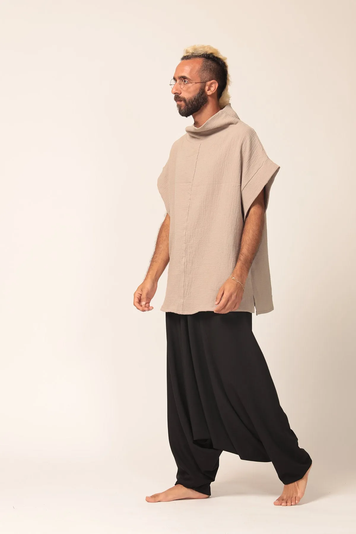 Men's Oversize Beige Cotton Top