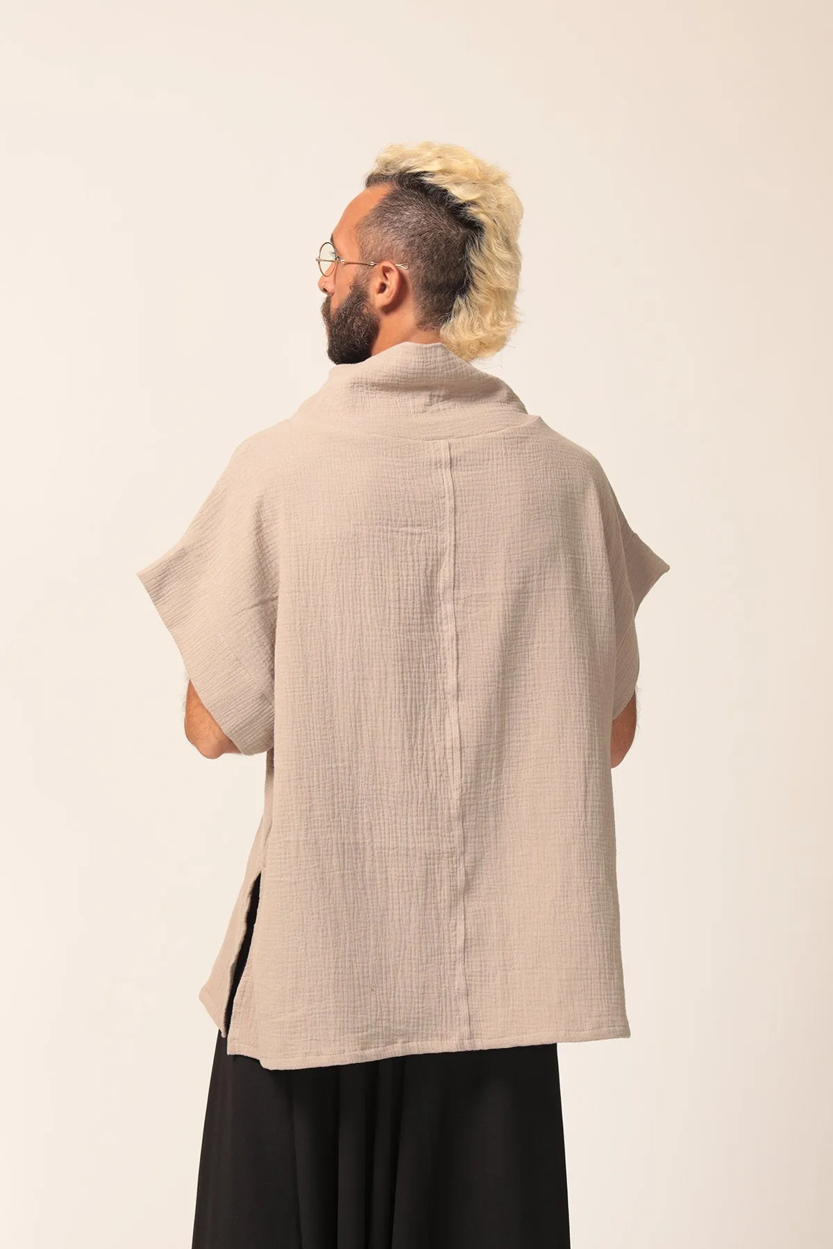 Men's Oversize Beige Cotton Top