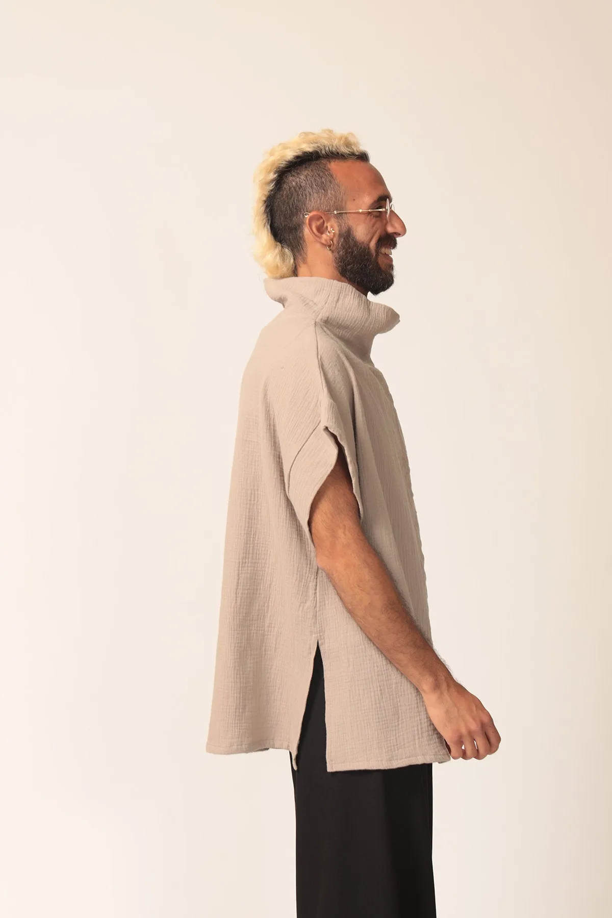 Men's Oversize Beige Cotton Top