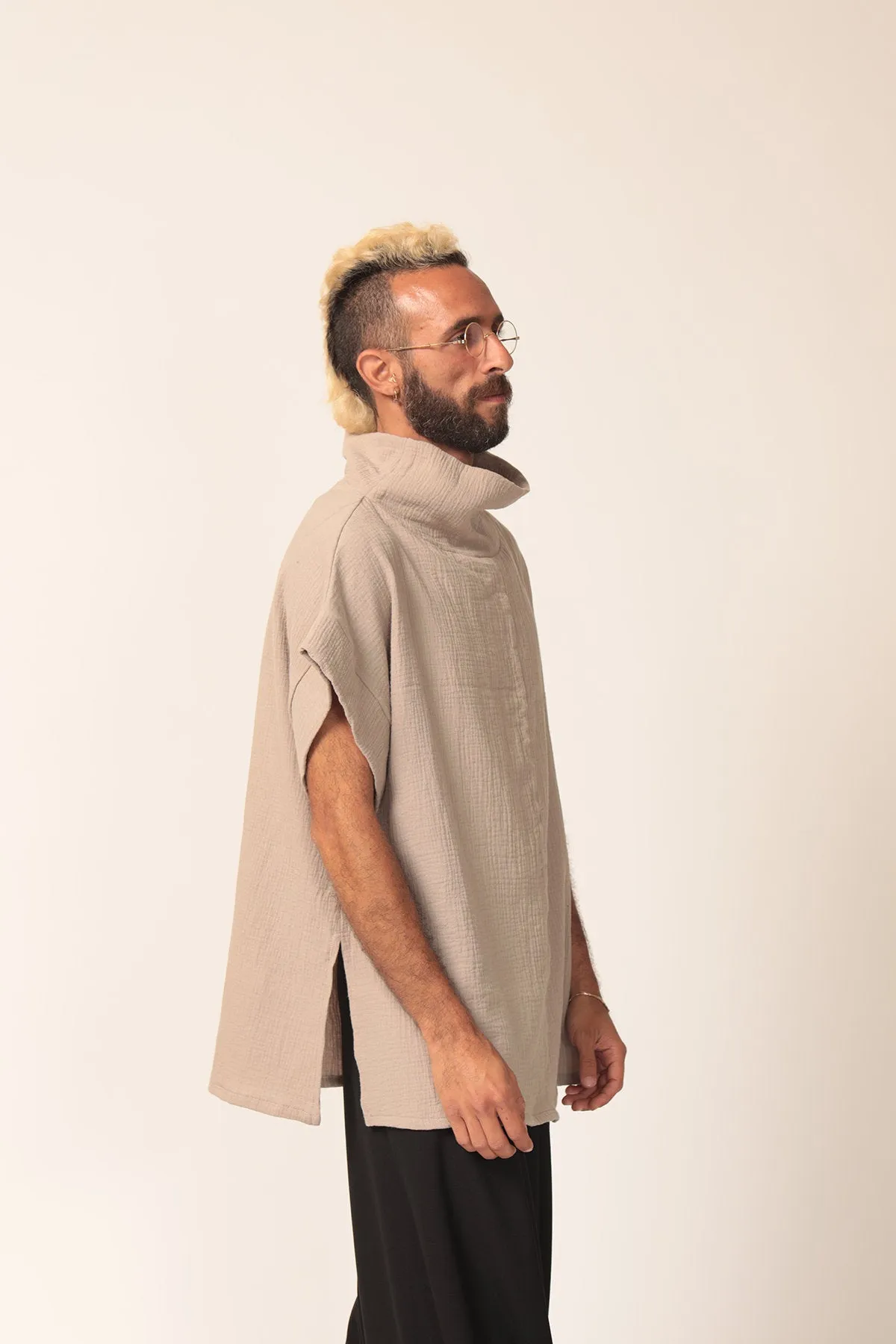 Men's Oversize Beige Cotton Top