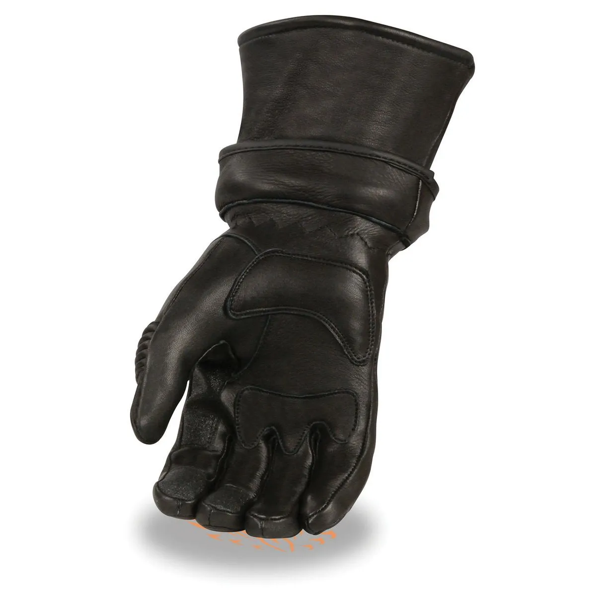 Milwaukee Leather SH852 Men's Black Deerskin Leather Gauntlet Motorcycle Thermal Lined Gloves