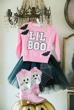 MINI KIDS LIL BOO PINK SWEATER