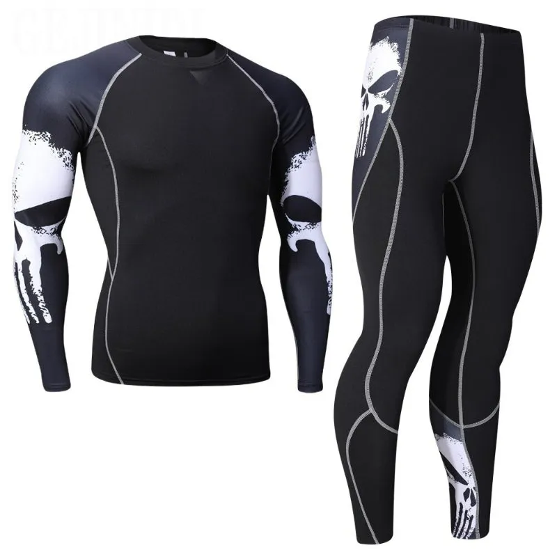 Minimal Printed Men's Compression Tights Set