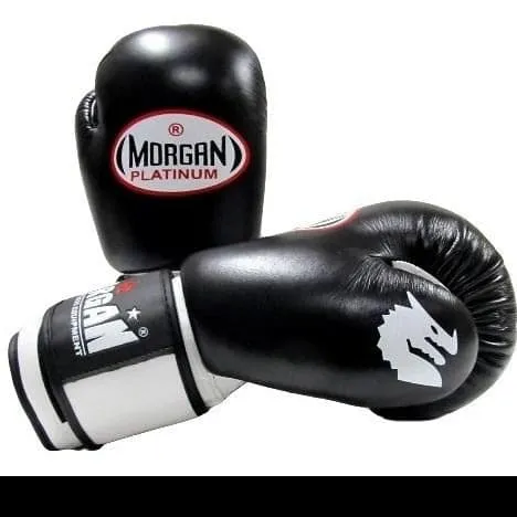 MORGAN PLATINUM LEATHER SPARRING GLOVES (10 -12 -14 -16oz)