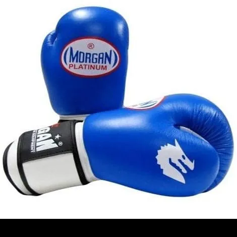 MORGAN PLATINUM LEATHER SPARRING GLOVES (10 -12 -14 -16oz)