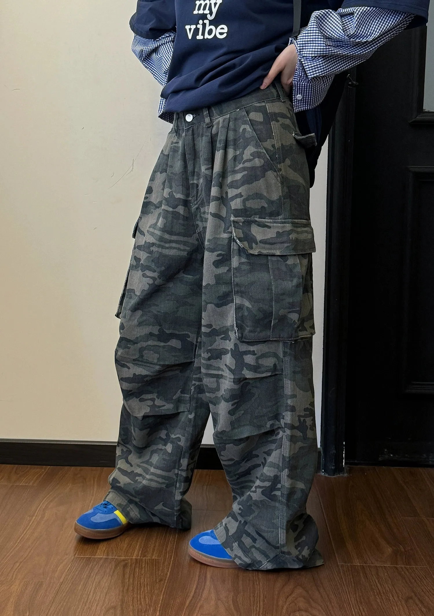 Nine Wide Camo Cargo Pants