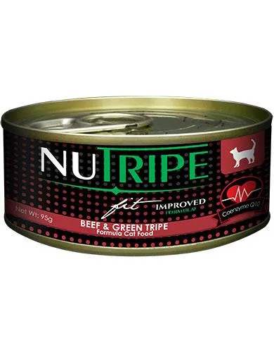 Nutripe Fit Beef & Green Tripe with CoQ10 Cat Wet Food 95g