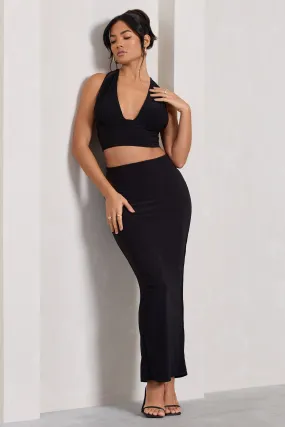 Onna | Black Bodycon Pencil Maxi Skirt