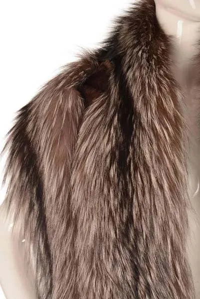 Oscar de la Renta Full Length Silver Fox Fur Shawl