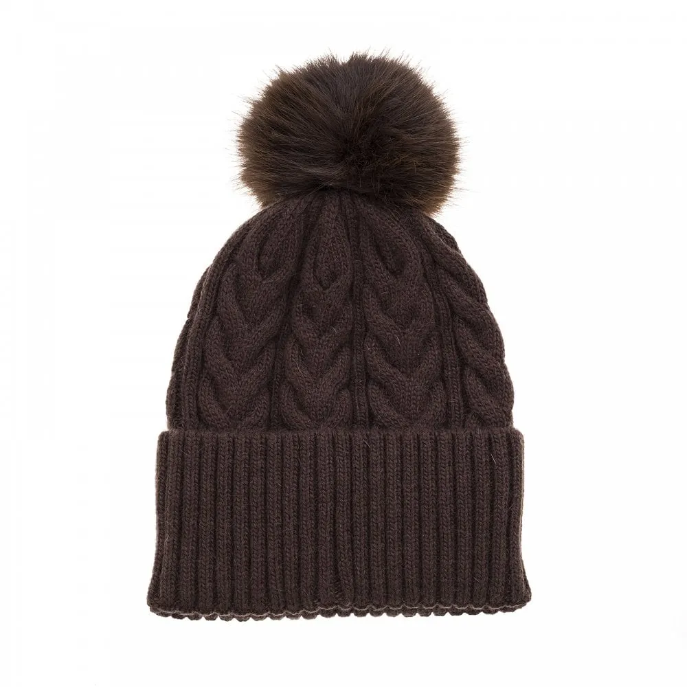 Park Lane Pompom Hat Chocolate