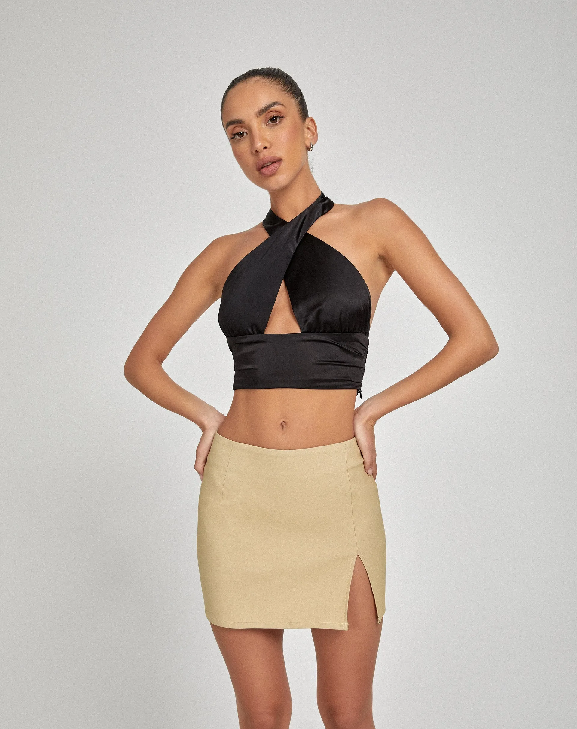 Pelma Mini Skirt in Tailoring Ecru