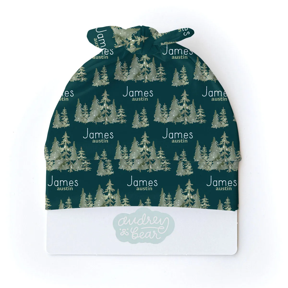 Personalized  Swaddle & Hat Set | Ancient Woodland