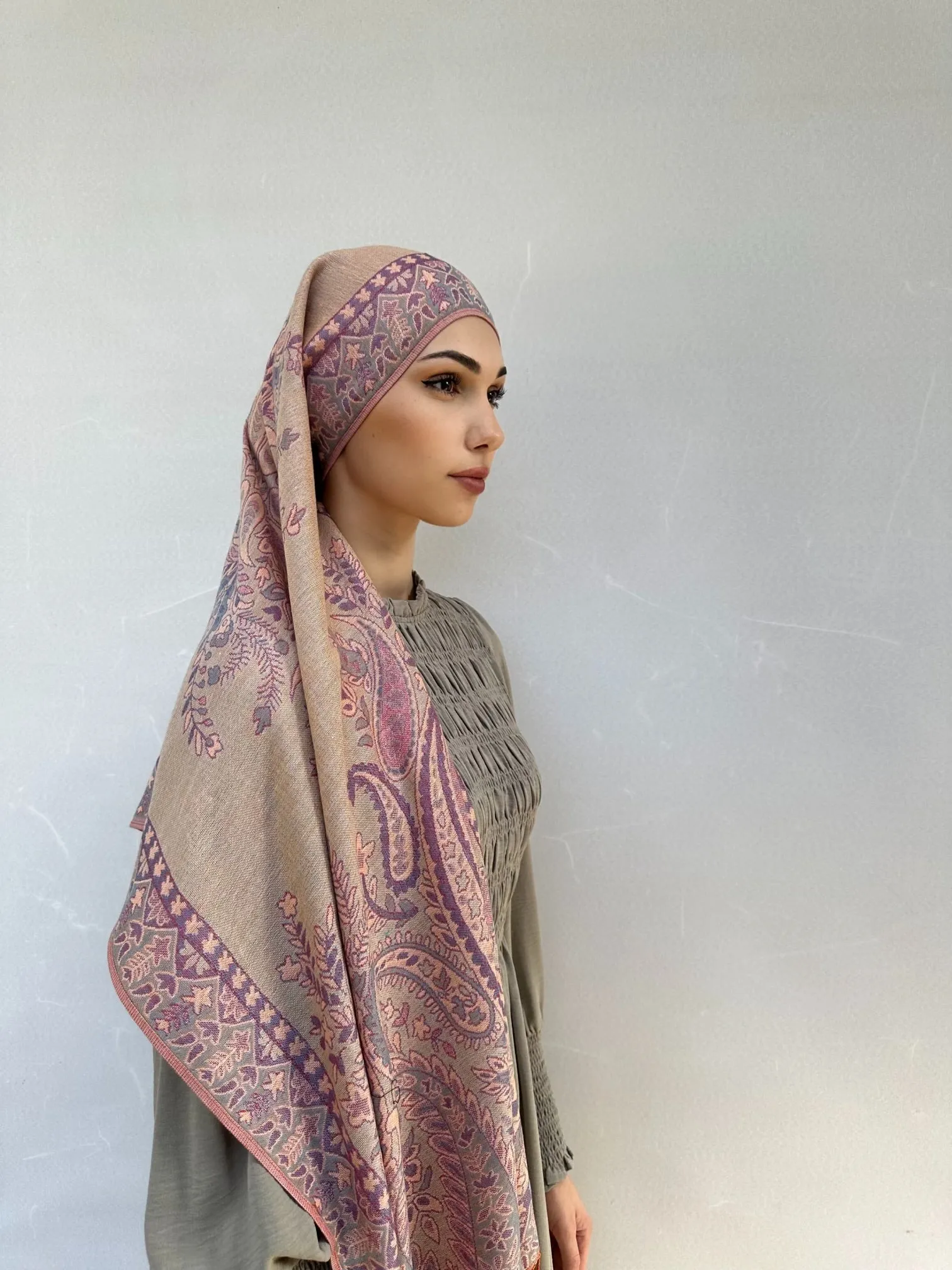 Pink Print Pashmina