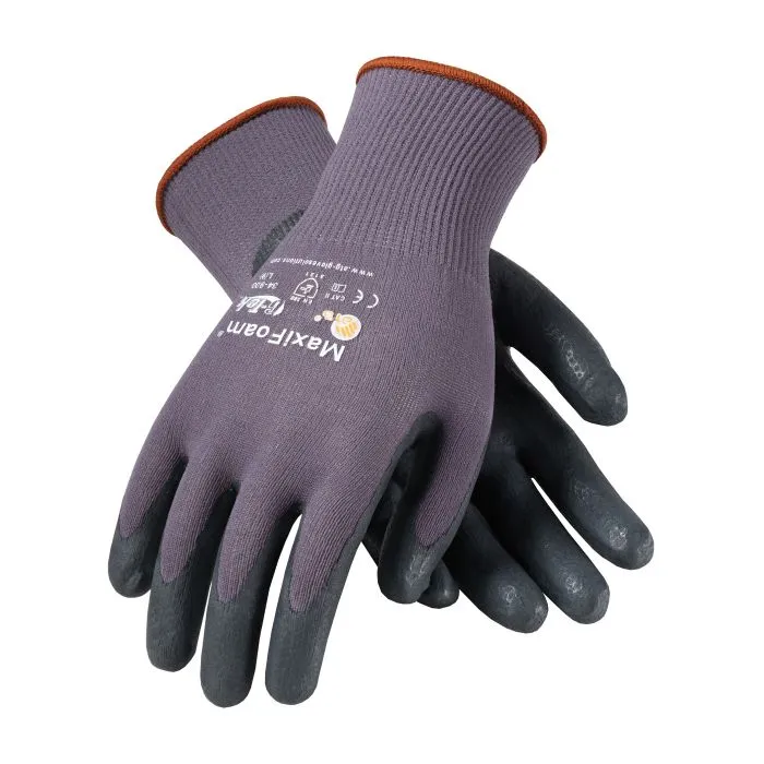 PIP ATG 34-900 MaxiFoam Lite Gloves - Nitrile Foam - Gray Color (1 DZ)