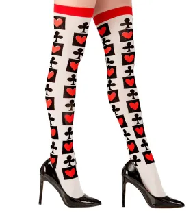 Poker Card Thigh High Stocking