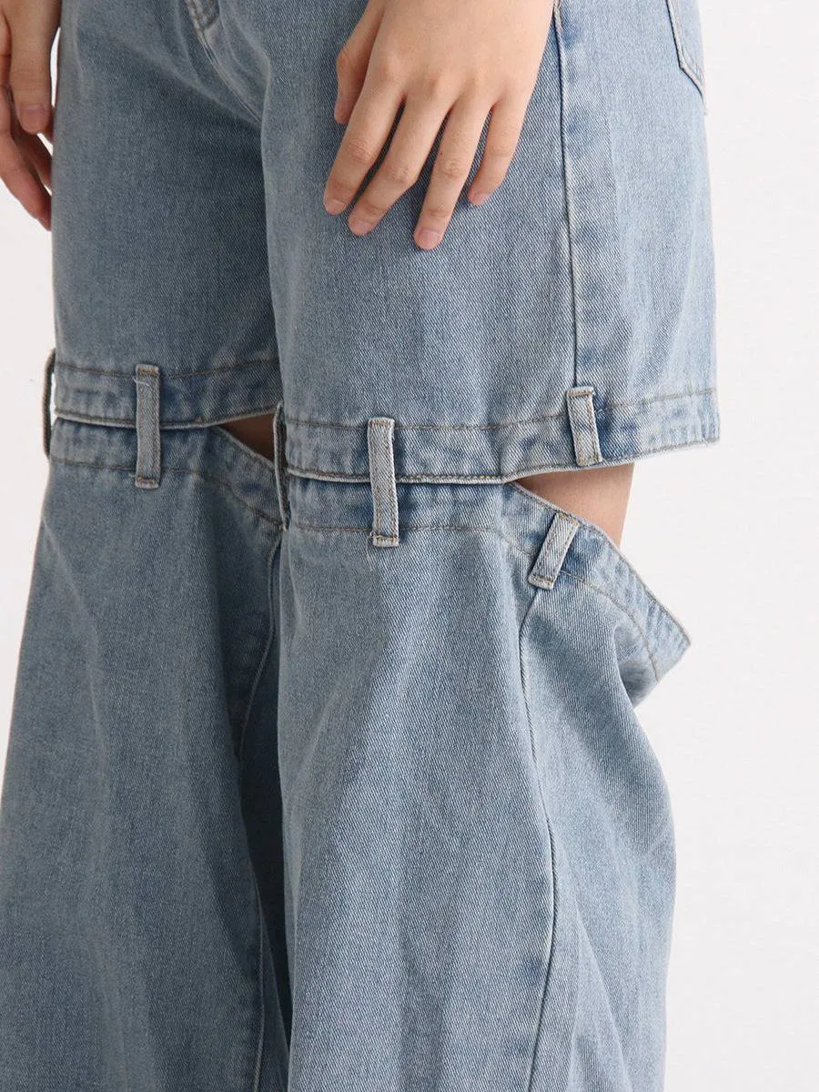 Precious High Waisted Flap Pocket Cargo Jeans