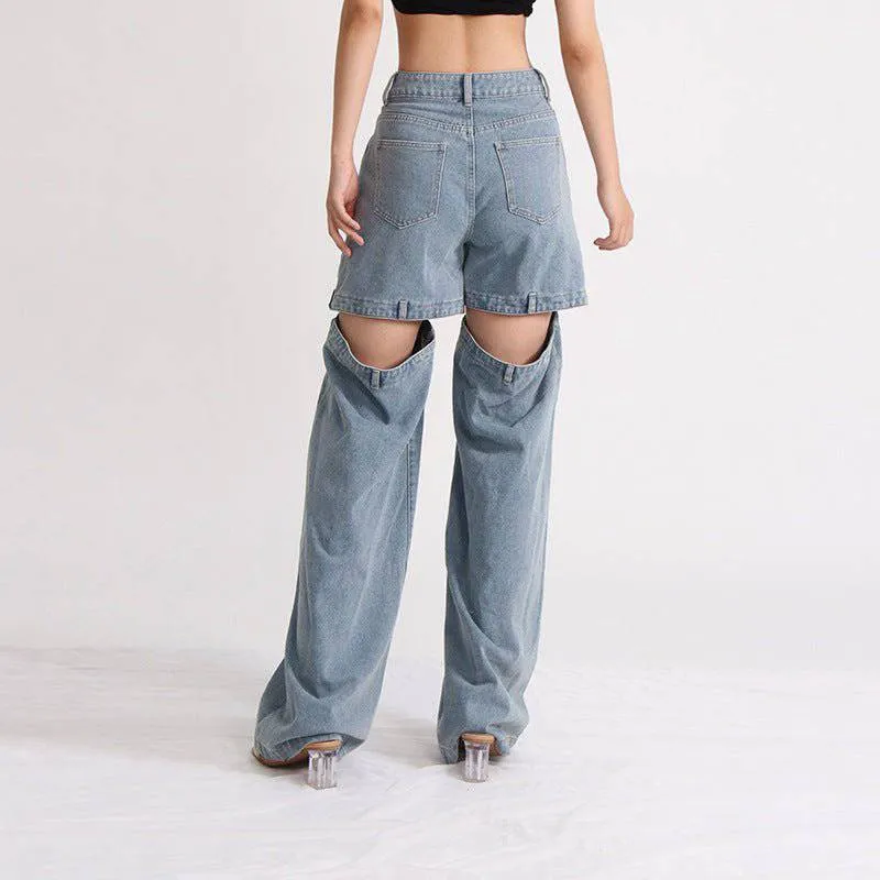 Precious High Waisted Flap Pocket Cargo Jeans