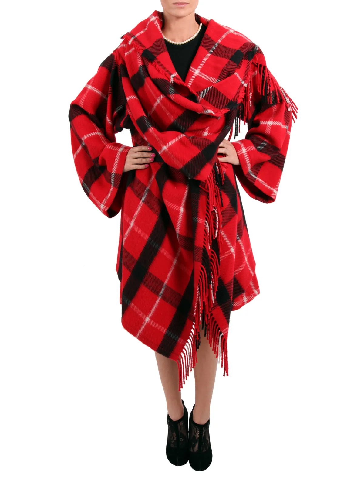 Red Blanket Shawl Jacket