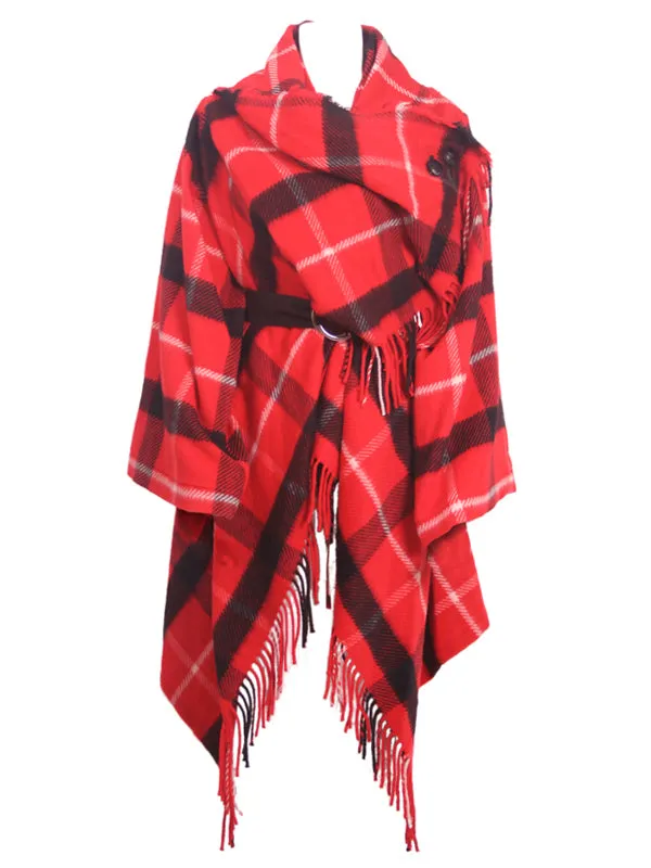 Red Blanket Shawl Jacket