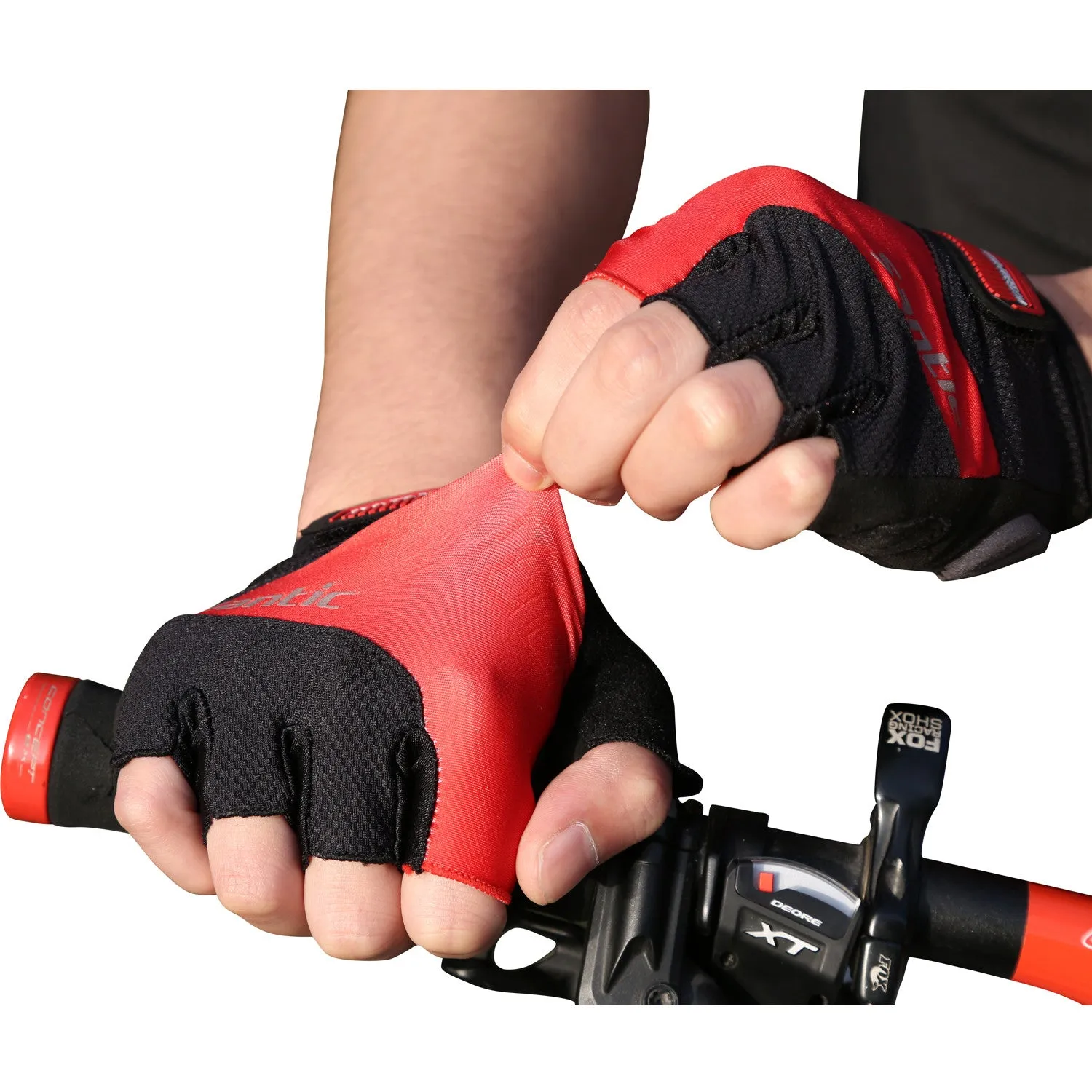 Santic Java Men Cycling Gloves Half Finger – Red