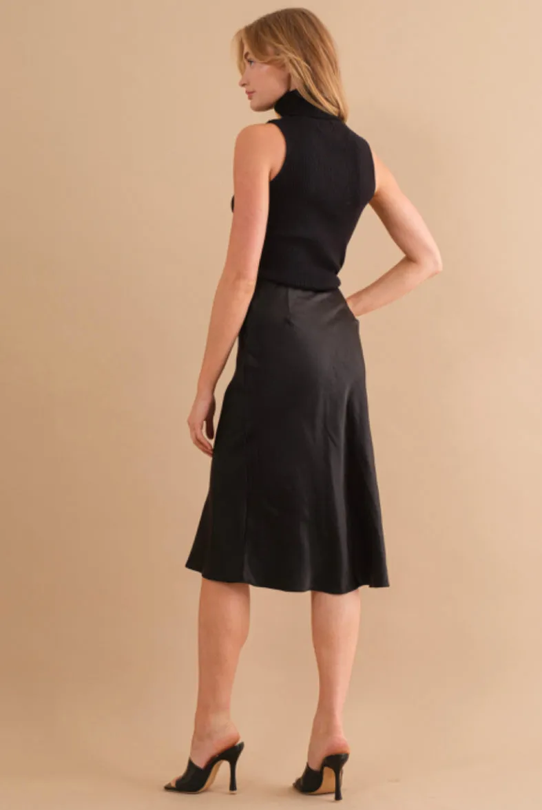 Satin Midi Skirt Style 3153