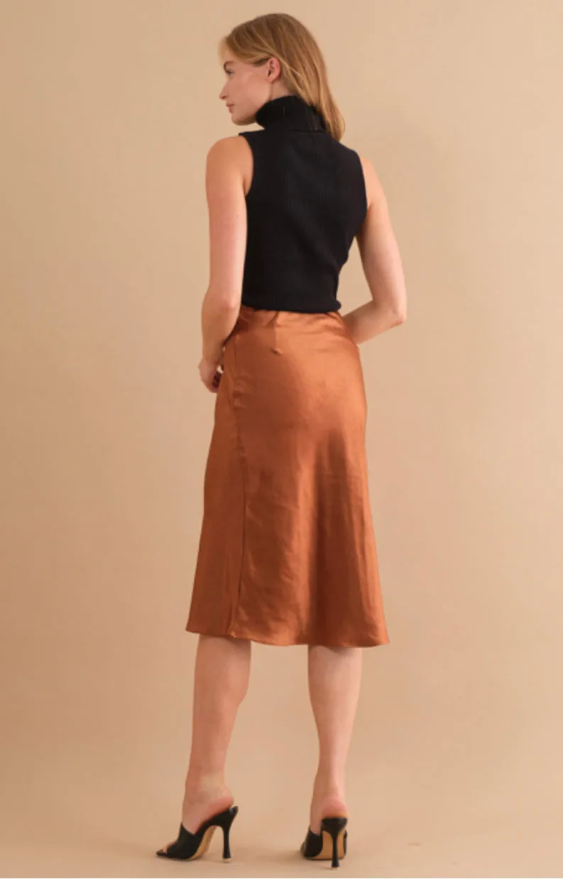 Satin Midi Skirt Style 3153