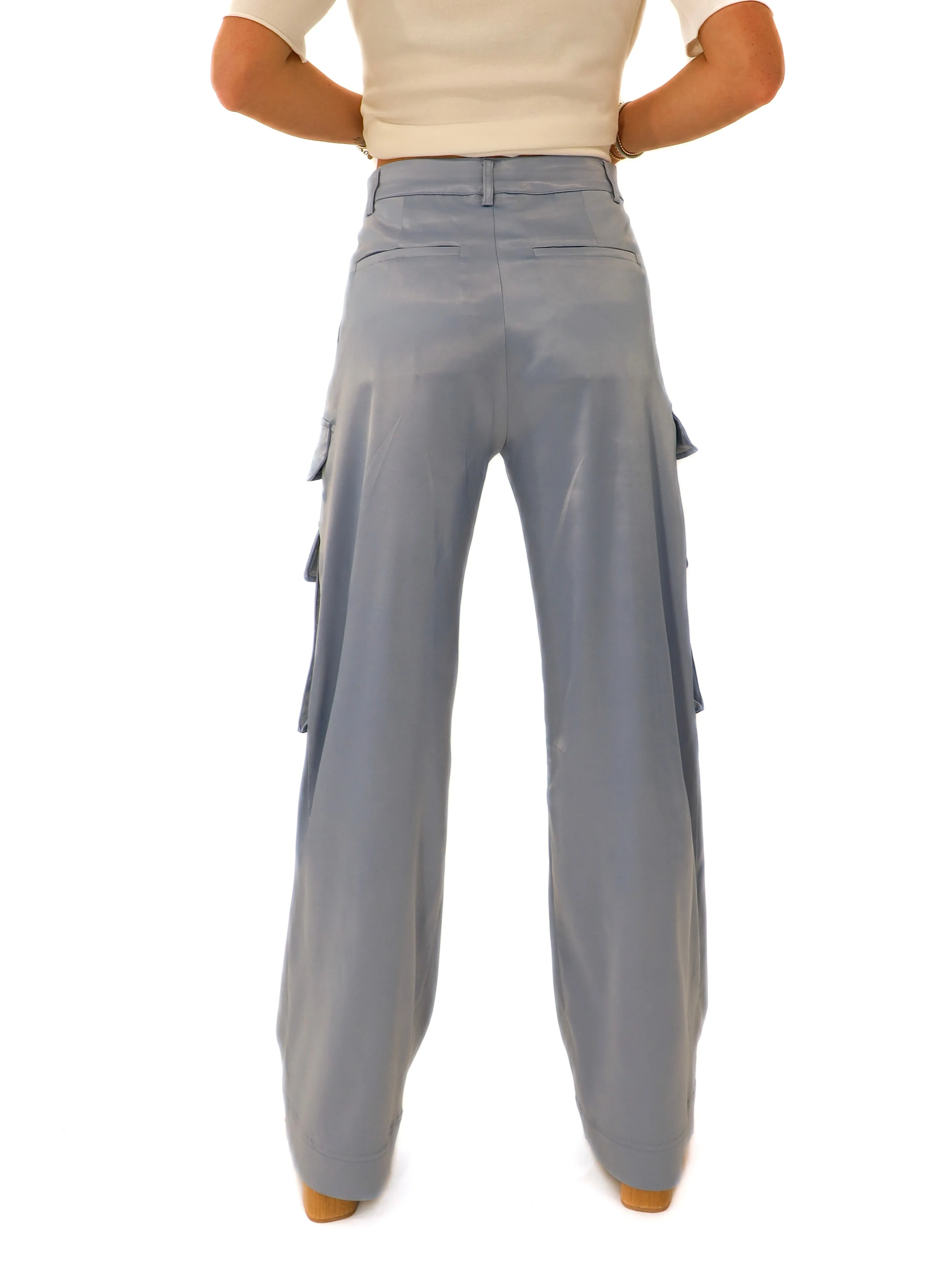 Sloan Satin Cargo Pant