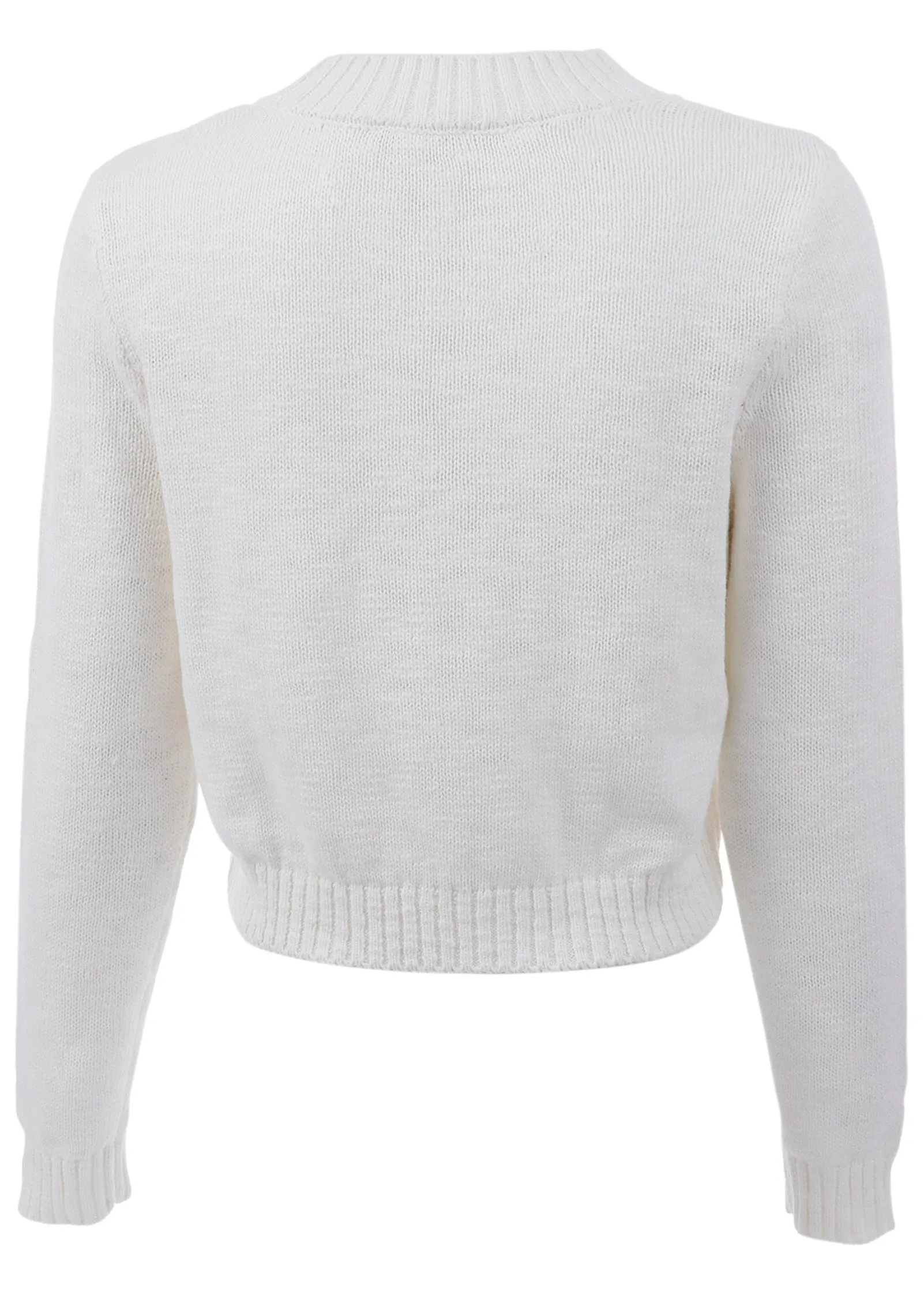 Slub Crew Neck Sweater - White Multi