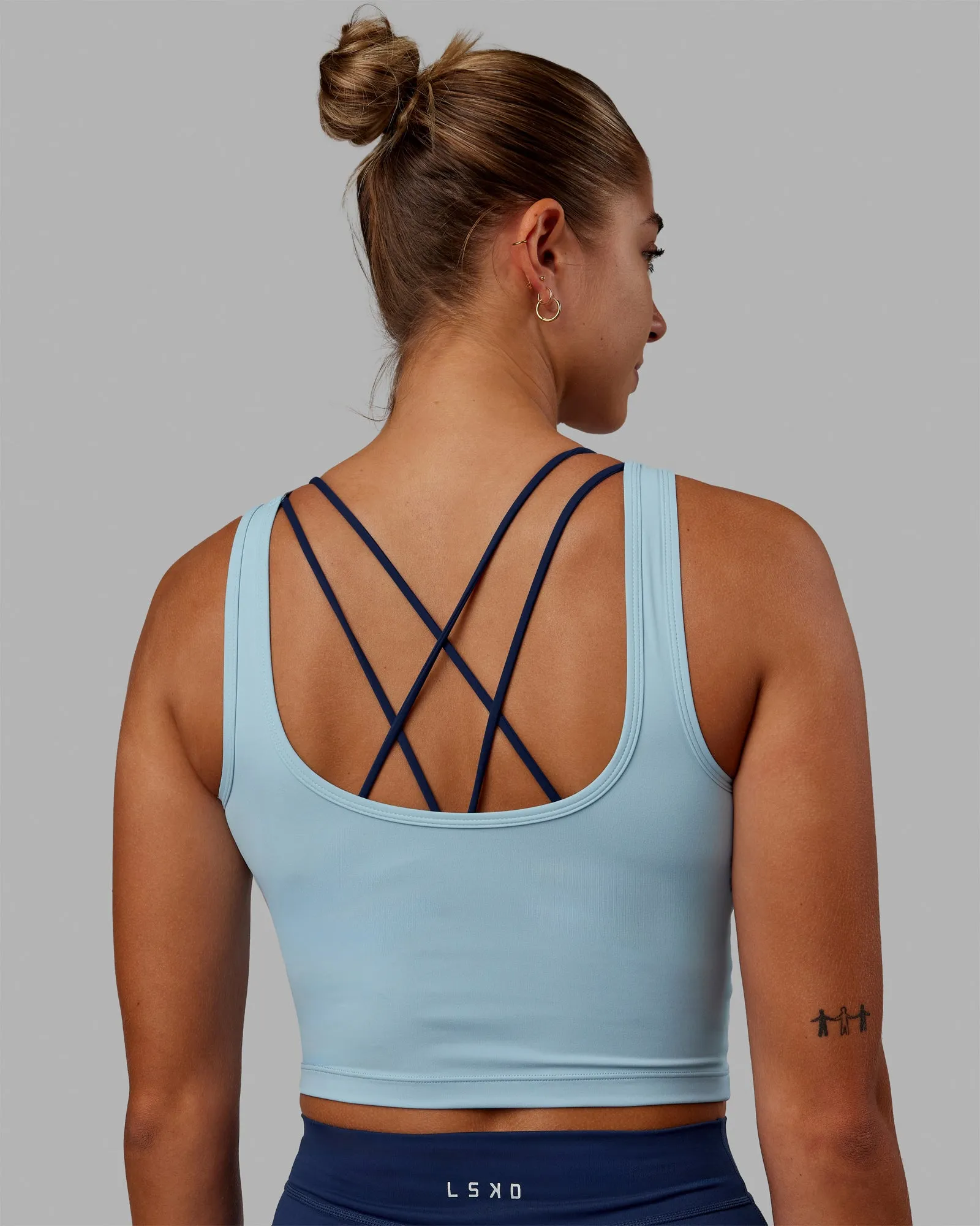 Staple Active Cropped Tank - Glacial Blue