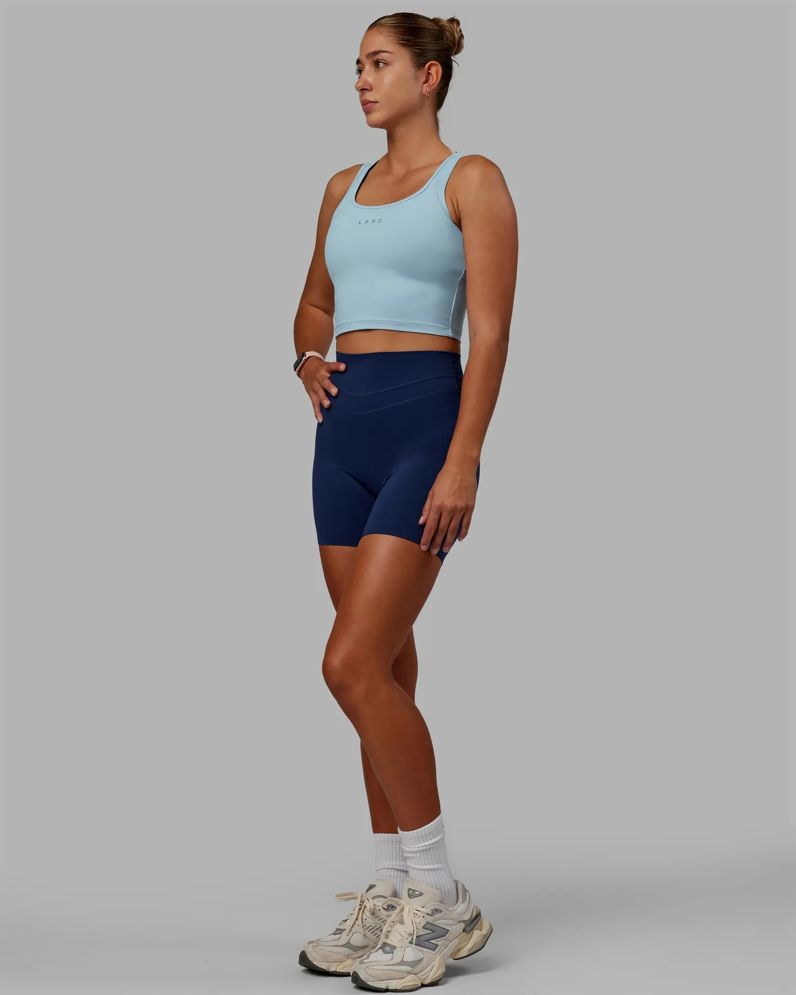 Staple Active Cropped Tank - Glacial Blue