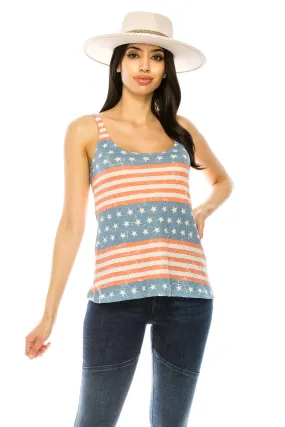 STAR AND STRIPES WAFFLE TANK