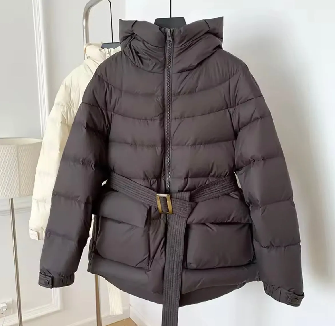 Stay Cozy and Chic: Women's Duck Down Hooded Jacket