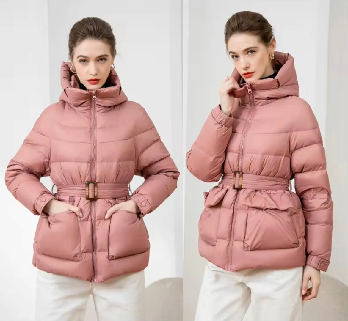 Stay Cozy and Chic: Women's Duck Down Hooded Jacket