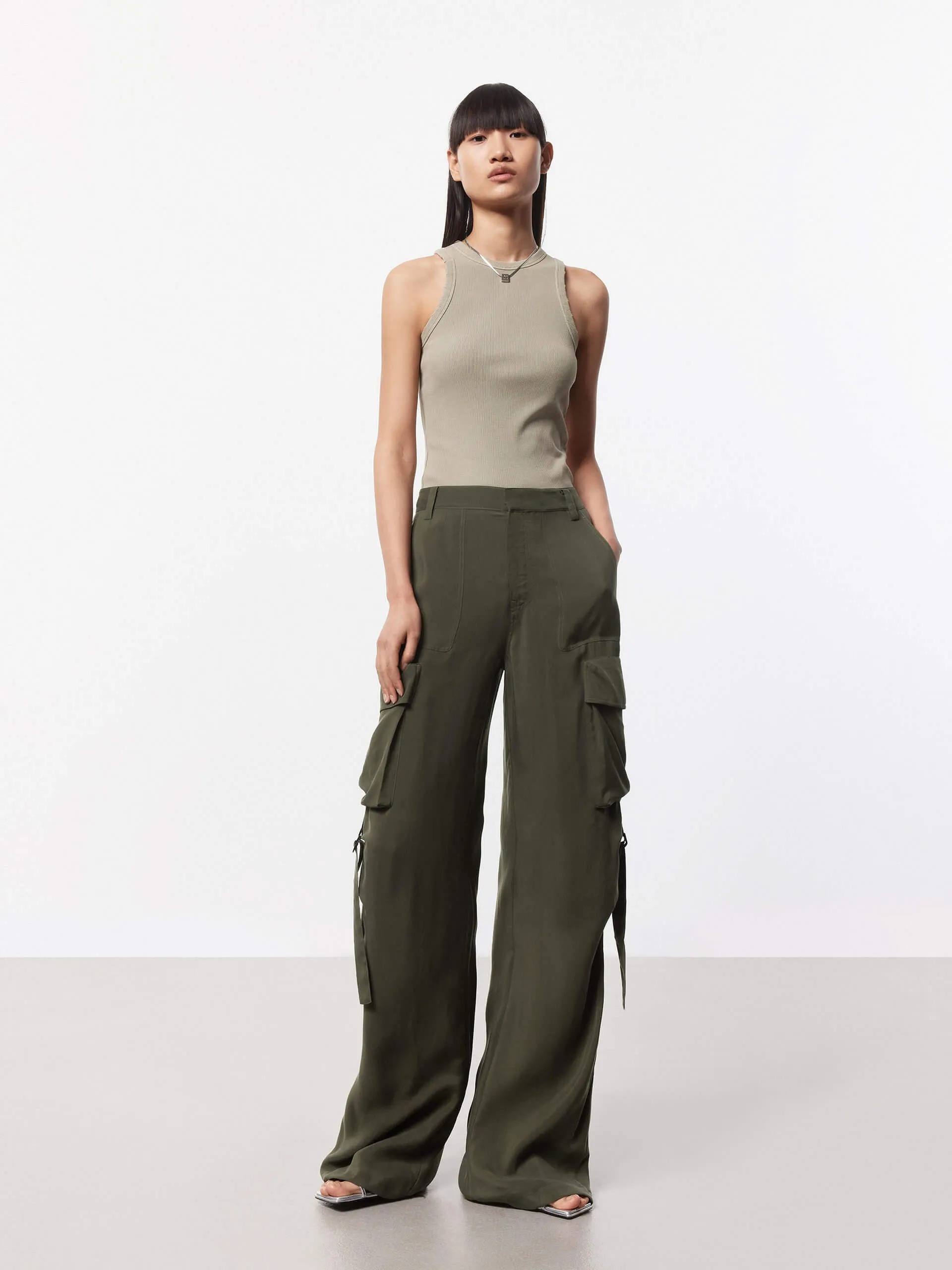 Straight Cargo Style Pants