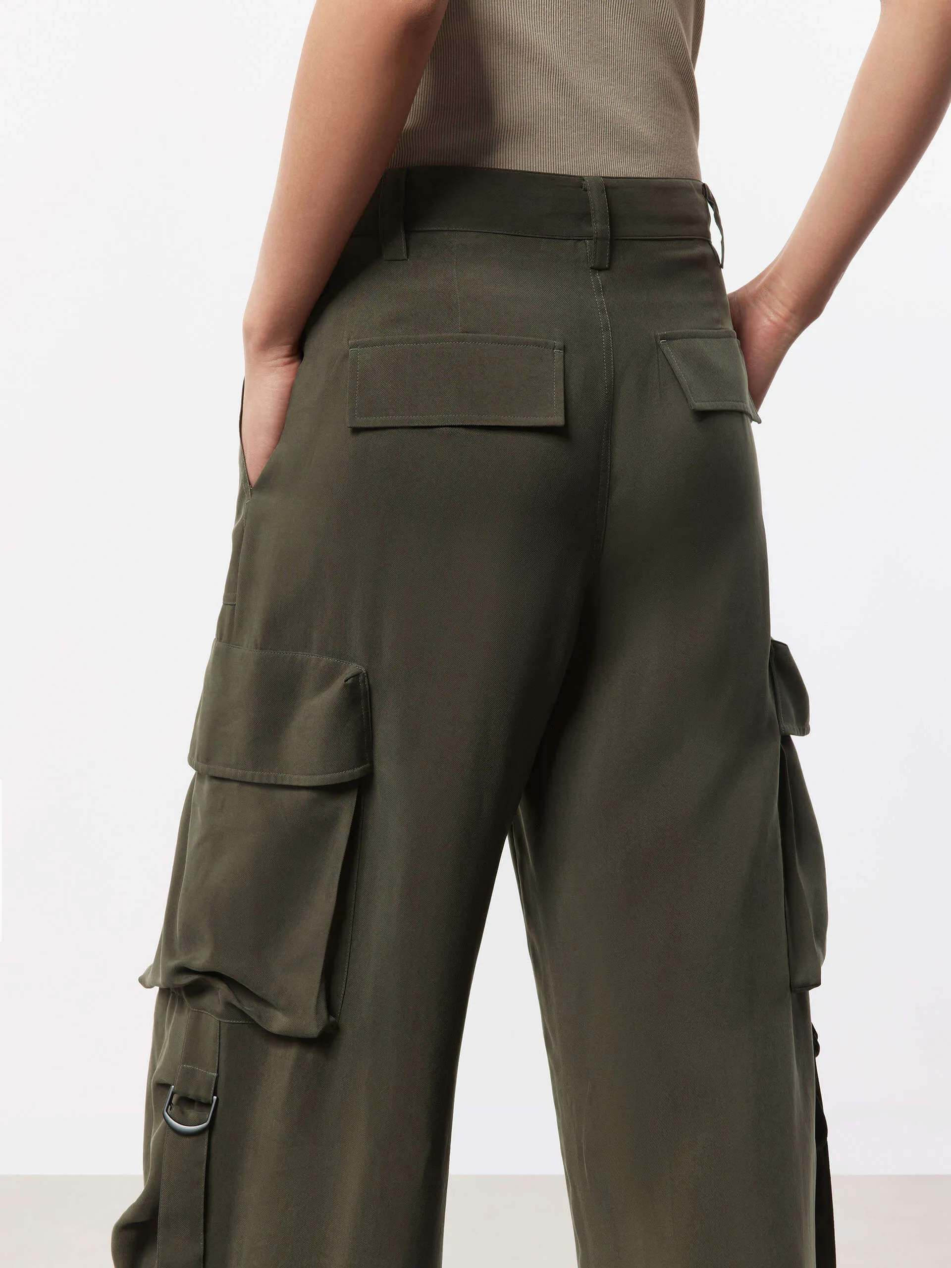 Straight Cargo Style Pants