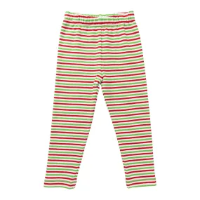 Straight Leggings- Christmas Stripe