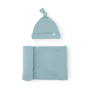 Stretch Knit Swaddle and Hat Set - Harbor