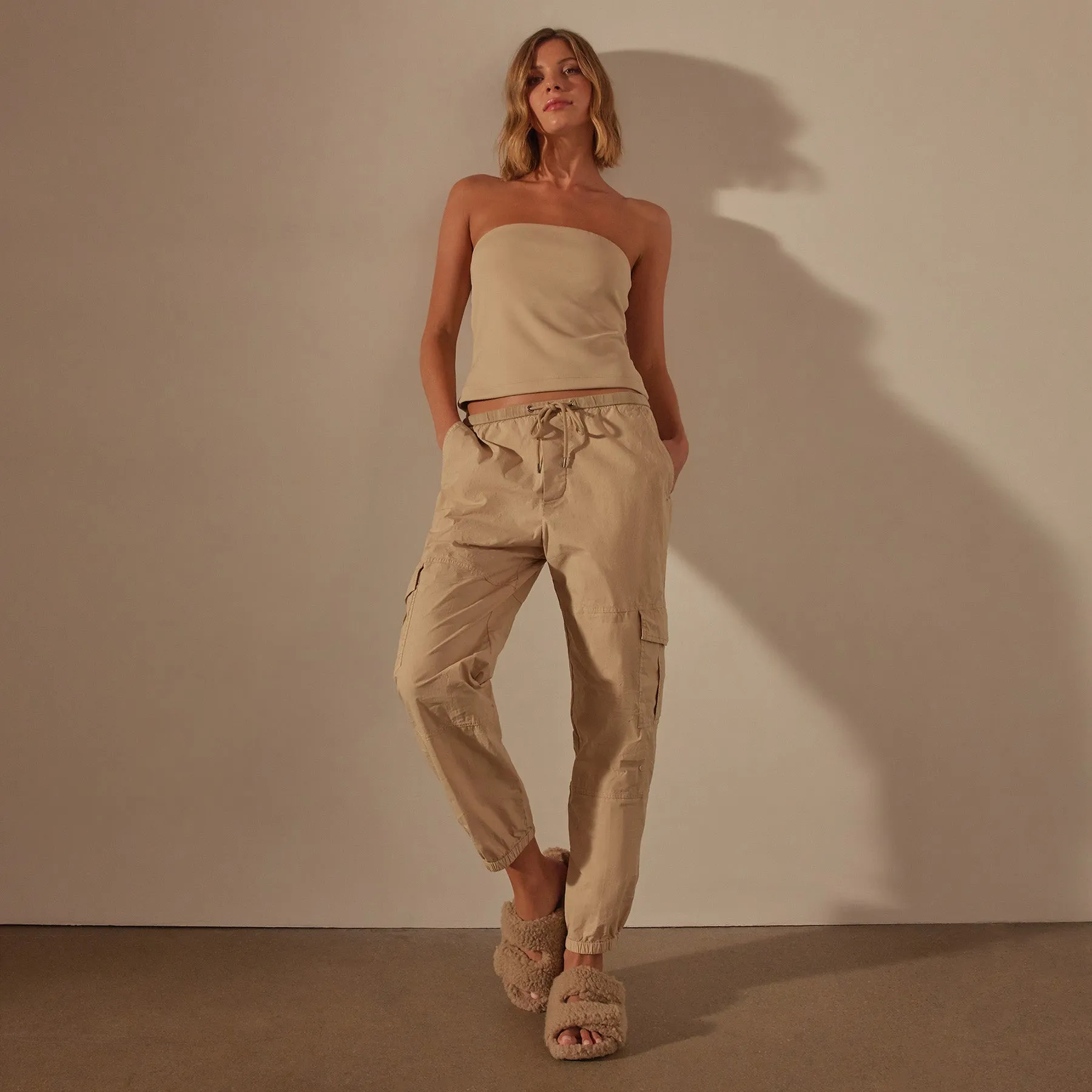 Stretch Poplin Cargo Pant - Sand Dune Pigment