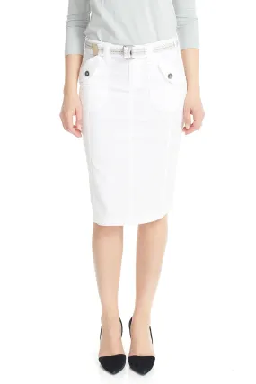 Stretchy Cargo Knee Length Pencil Skirt for Women 'Virginia'