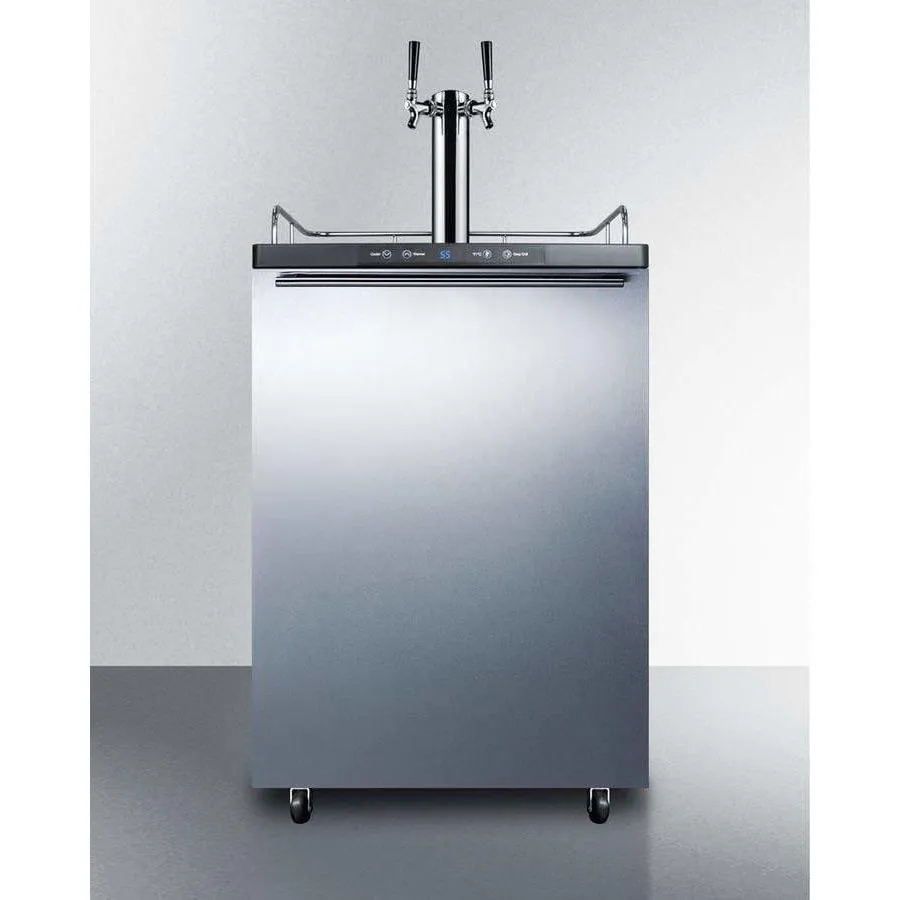 Summit 24"  Dual Tap Stainless Steel Built-In Commercial Kegerator SBC635MBI7SSHHTWIN