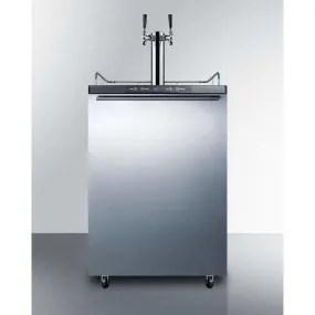 Summit 24"  Dual Tap Stainless Steel Built-In Commercial Kegerator SBC635MBI7SSHHTWIN