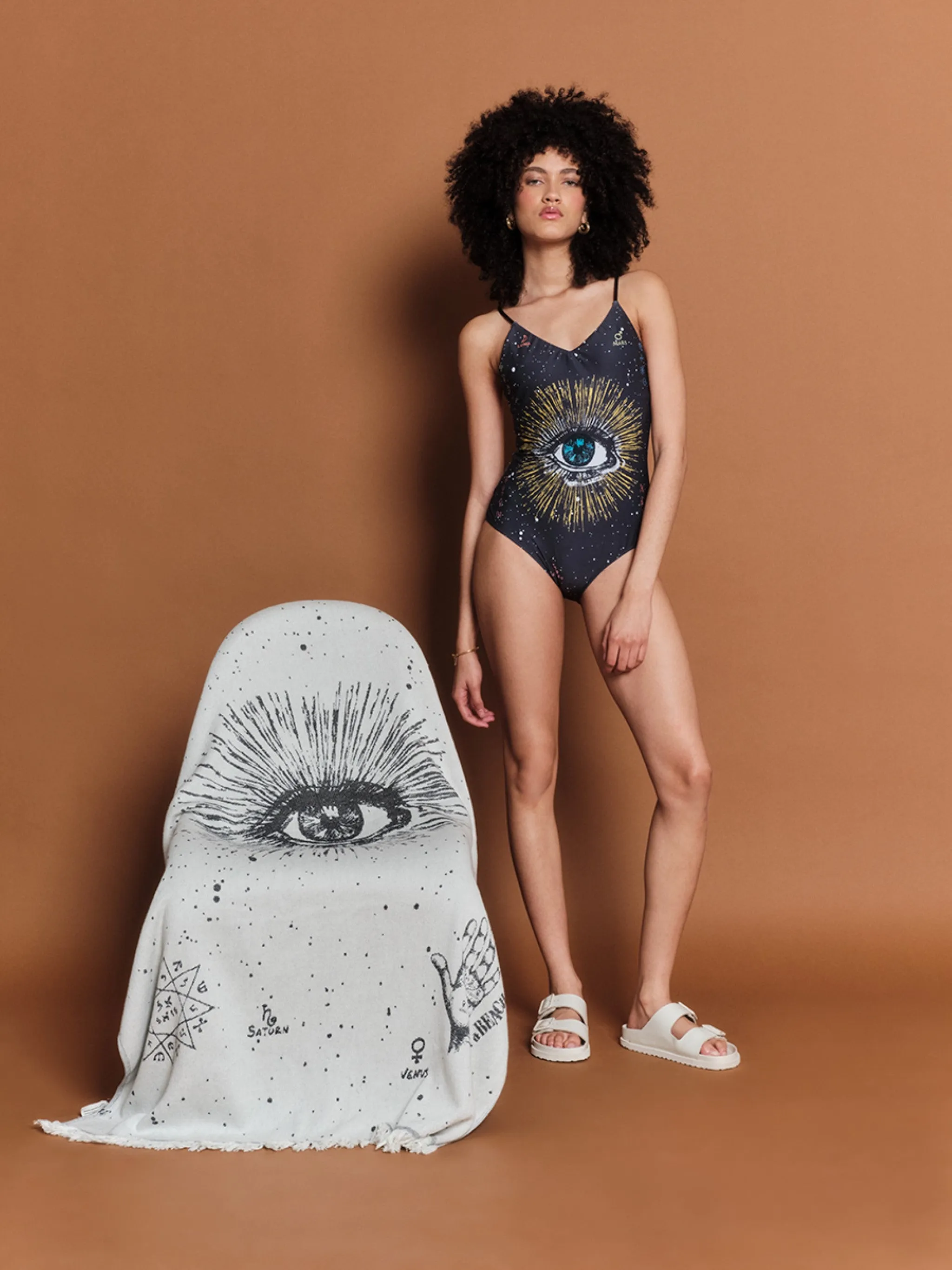 The Cosmos Eye Black | Feather Beach Towel