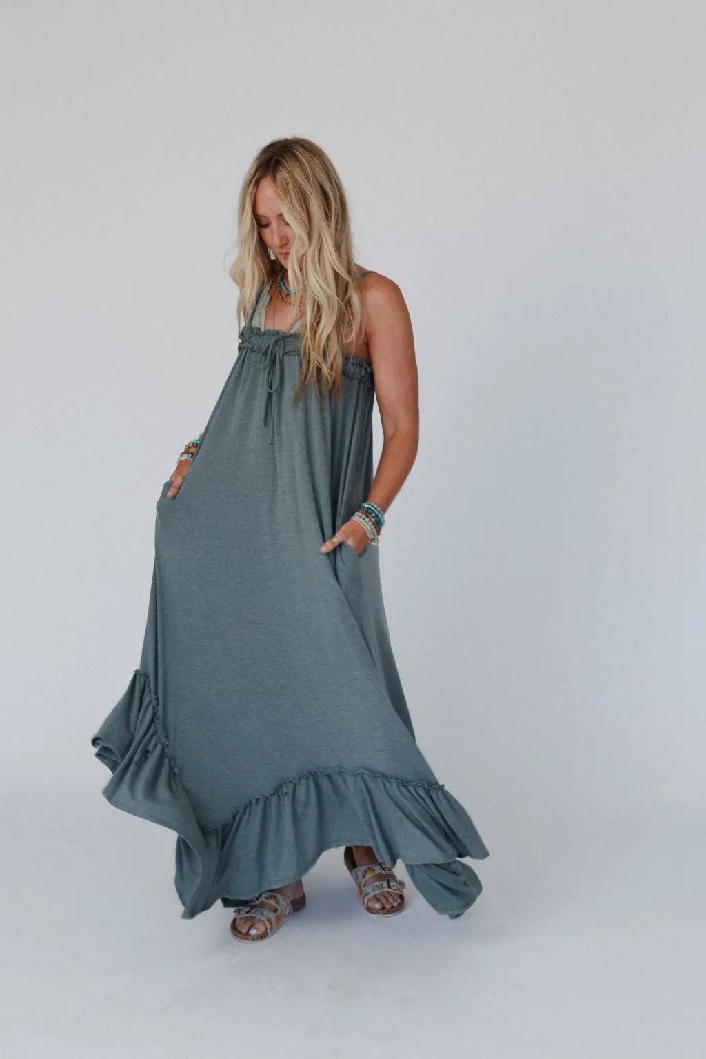 The Nest Heavenly Glow Maxi Dress - Olive