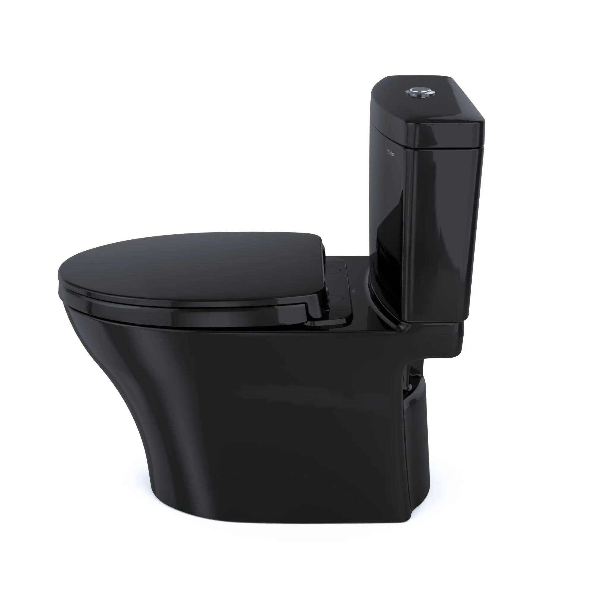 TOTO MS446124CEMFN#51 Aquia IV Two-Piece Dual Flush Toilet, WASHLET  Ready, Ebony